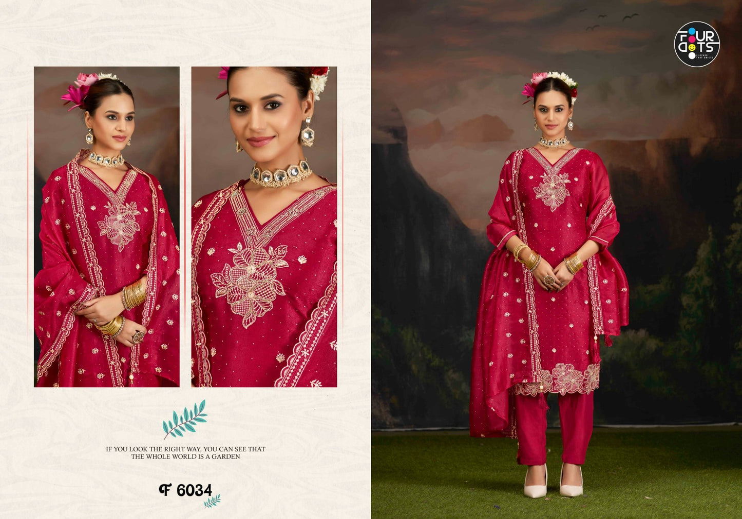 Farzana Four Dots Pant Style Suits Wholesale Price