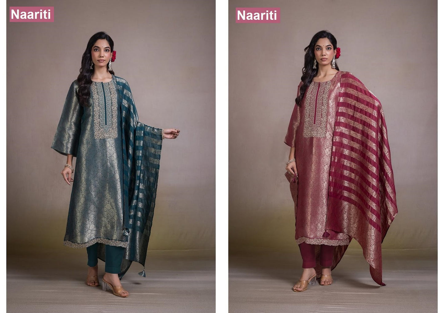 Farzoo 2841 Naariti Silk Jacquard Pant Style Suits Wholesaler India