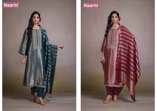 Farzoo 2841 Naariti Silk Jacquard Pant Style Suits Wholesaler India