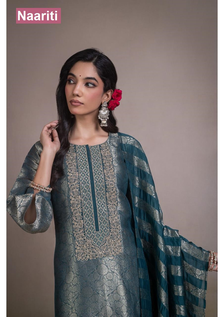 Farzoo 2841 Naariti Silk Jacquard Pant Style Suits Wholesaler India