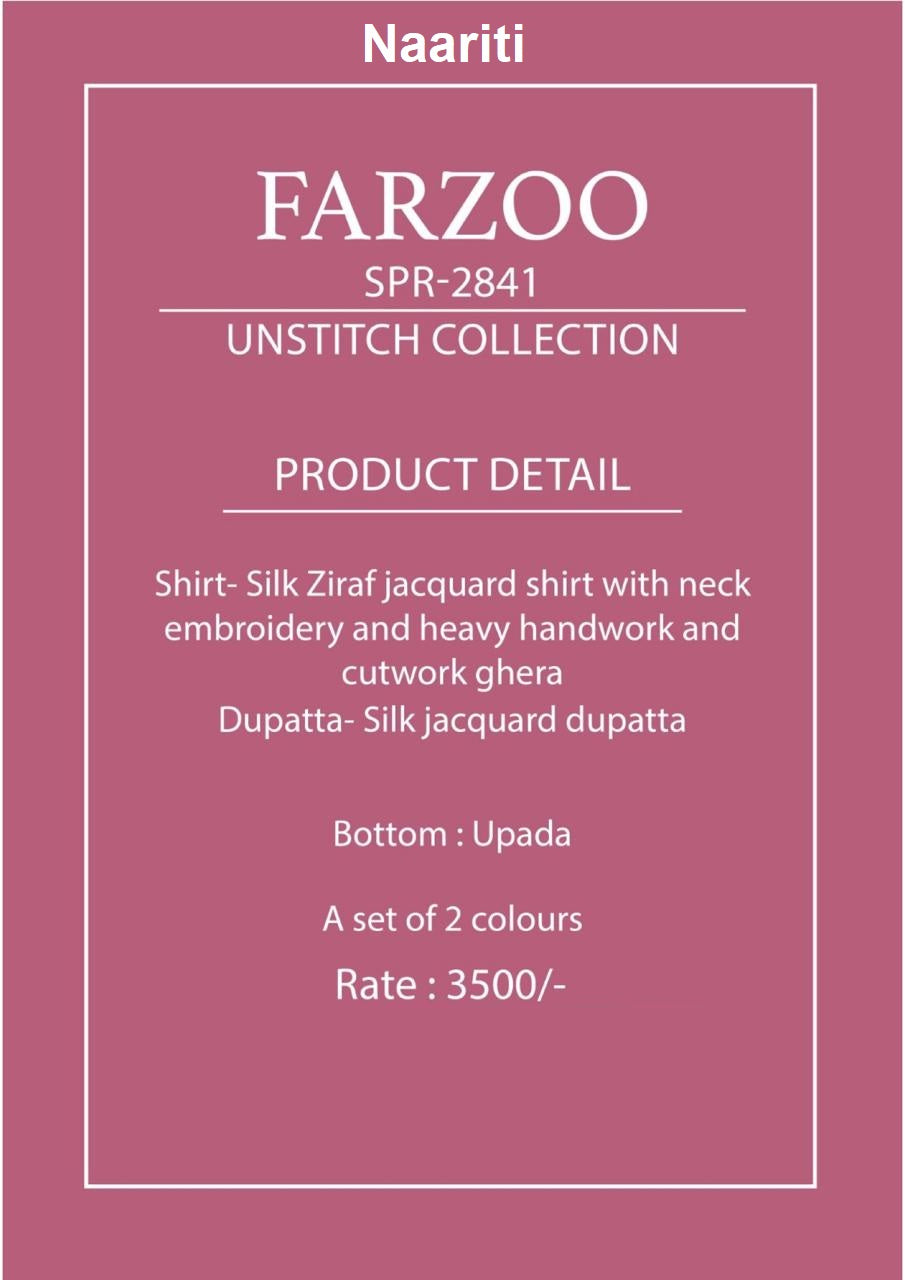 Farzoo 2841 Naariti Silk Jacquard Pant Style Suits Wholesaler India