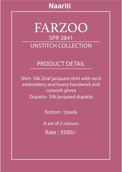 Farzoo 2841 Naariti Silk Jacquard Pant Style Suits Wholesaler India