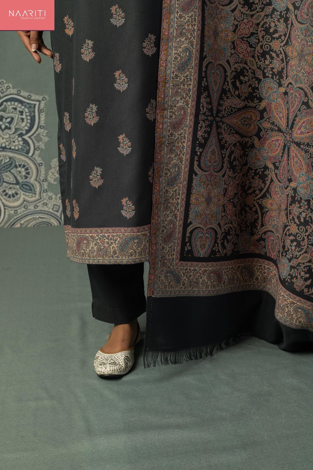 Fasaam Naariti Woven Jacquard Pashmina Suits Wholesale Rate