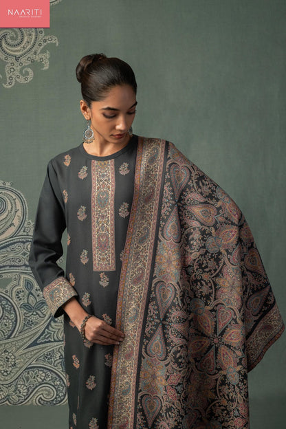 Fasaam Naariti Woven Jacquard Pashmina Suits Wholesale Rate