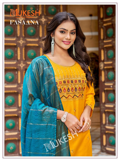 Fasaana Mukesh Banwery Rayon 14Kg Readymade Pant Style Suits Exporter Ahmedabad