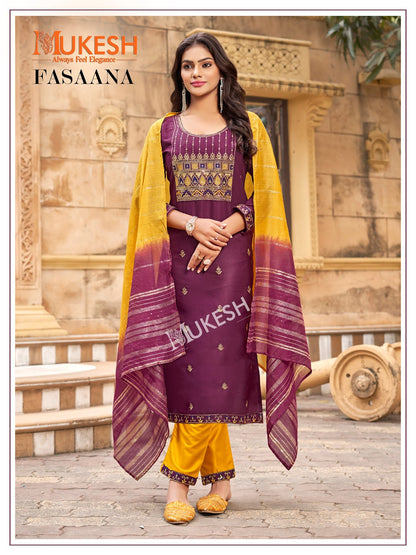 Fasaana Mukesh Banwery Rayon 14Kg Readymade Pant Style Suits Exporter Ahmedabad