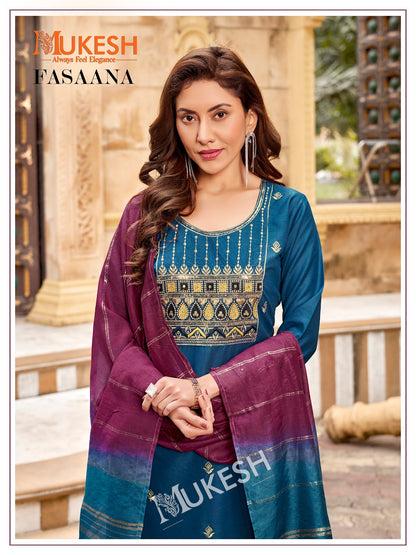 Fasaana Mukesh Banwery Rayon 14Kg Readymade Pant Style Suits Exporter Ahmedabad
