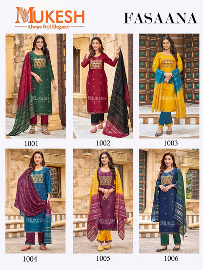 Fasaana Mukesh Banwery Rayon 14Kg Readymade Pant Style Suits Exporter Ahmedabad