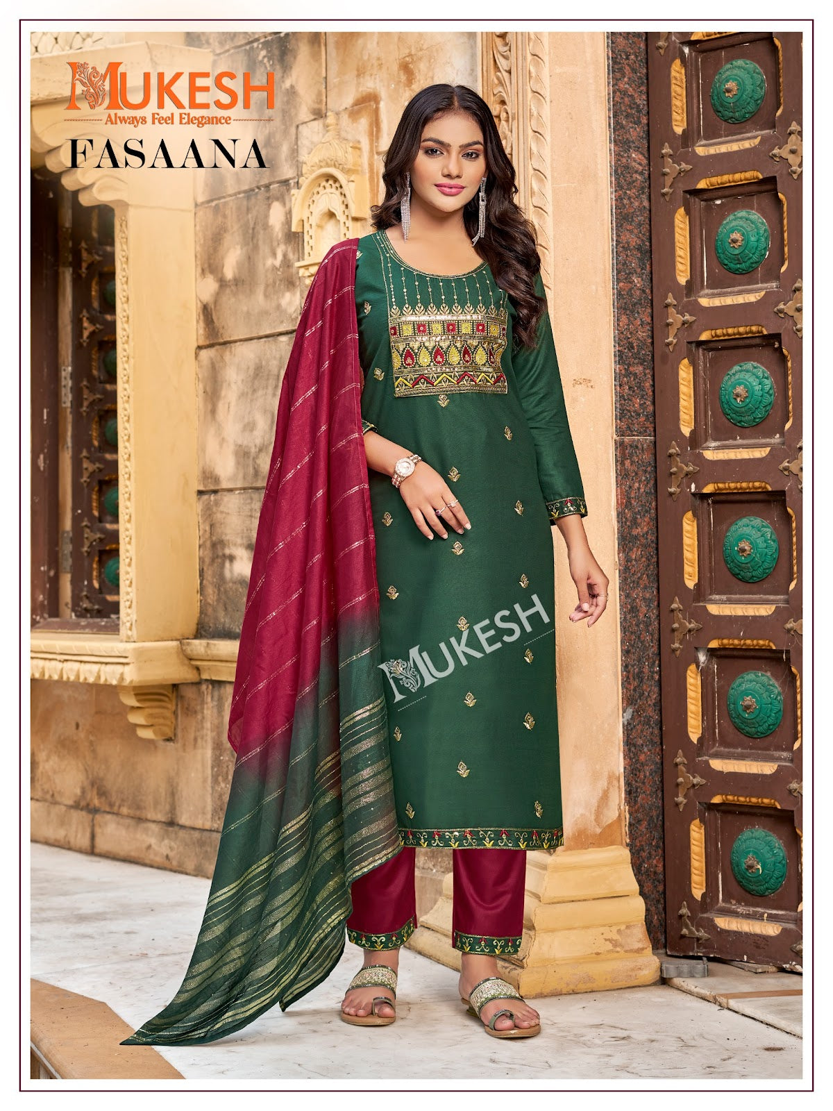 Fasaana Mukesh Banwery Rayon 14Kg Readymade Pant Style Suits Exporter Ahmedabad