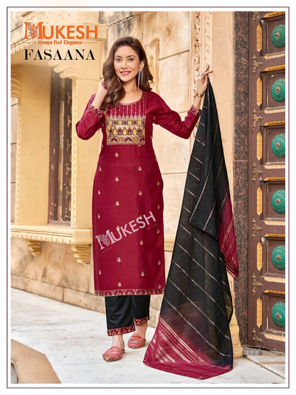 Fasaana Mukesh Banwery Rayon 14Kg Readymade Pant Style Suits Exporter Ahmedabad