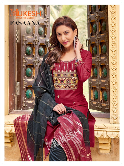 Fasaana Mukesh Banwery Rayon 14Kg Readymade Pant Style Suits Exporter Ahmedabad
