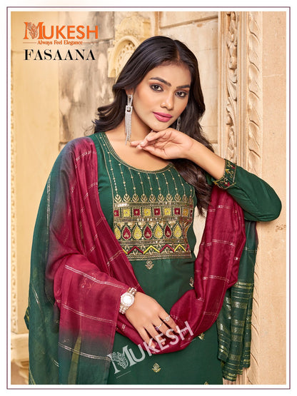 Fasaana Mukesh Banwery Rayon 14Kg Readymade Pant Style Suits Exporter Ahmedabad