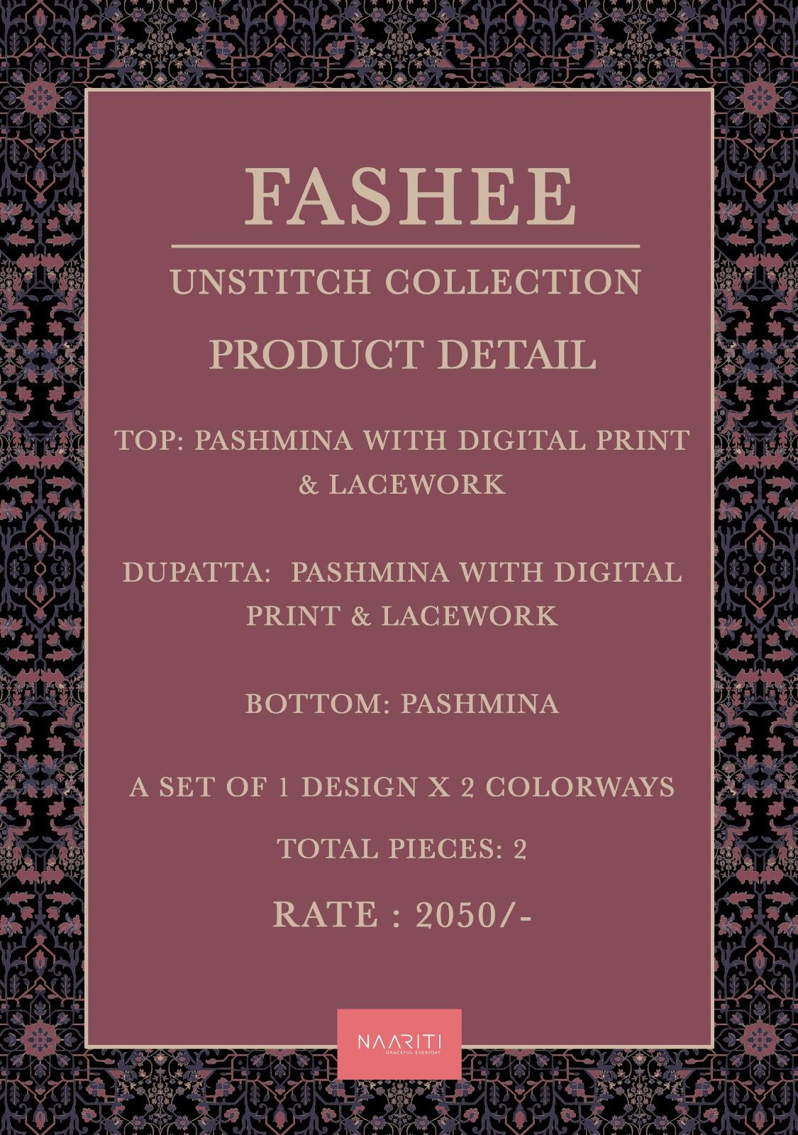 Fashee Naariti Pashmina Suits Wholesaler Gujarat