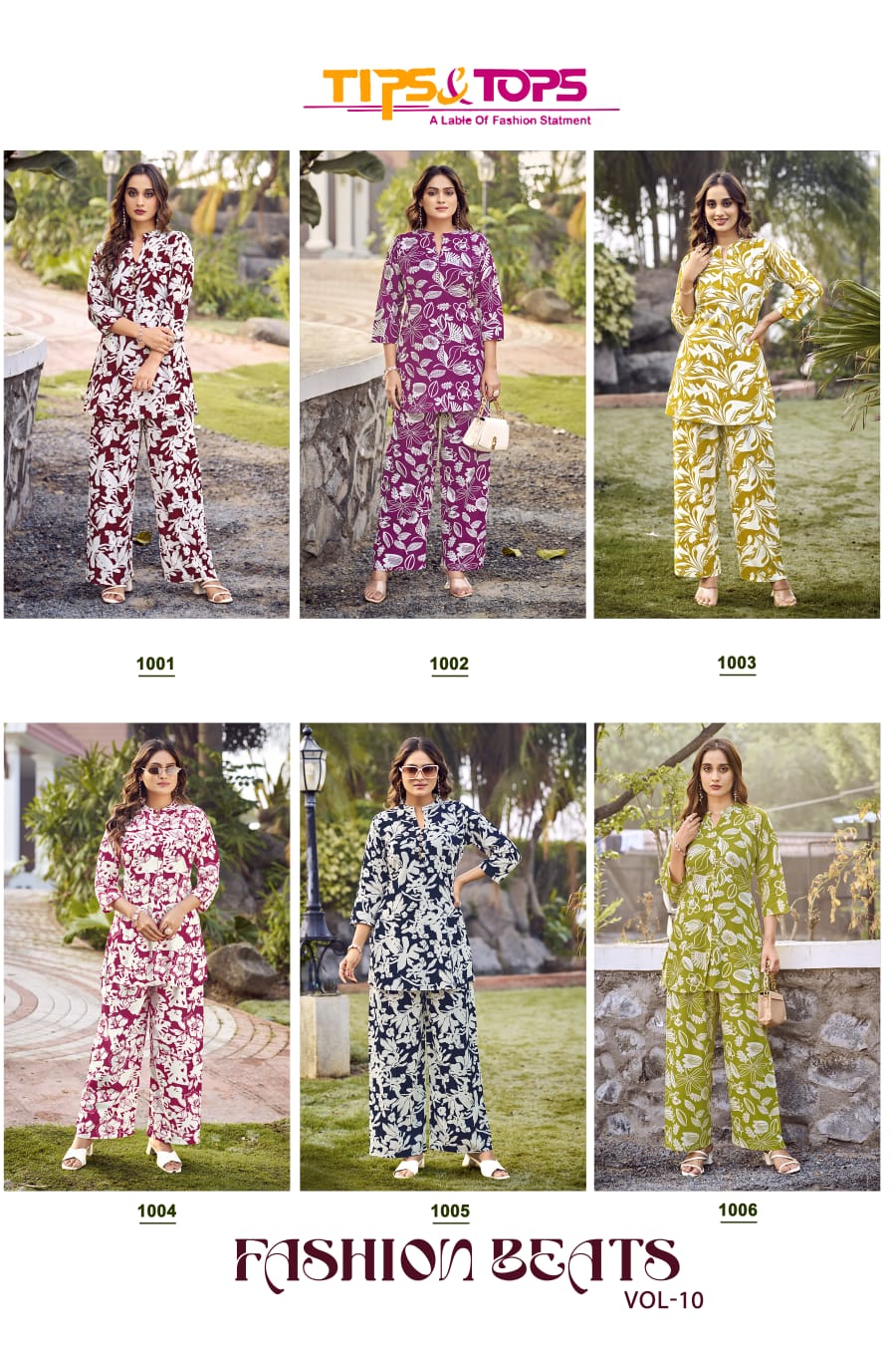 Fashion Beats Vol 10 Tips Tops Reyon Co Ord Set Manufacturer Gujarat