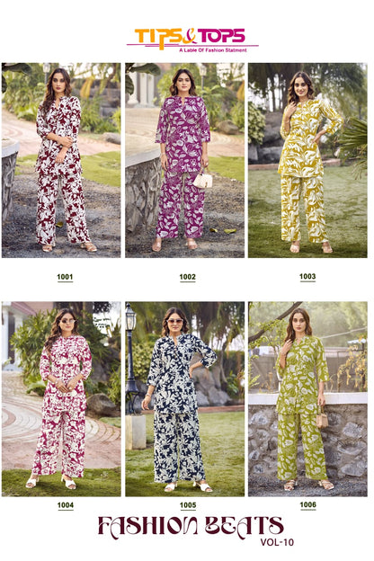 Fashion Beats Vol 10 Tips Tops Reyon Co Ord Set Manufacturer Gujarat