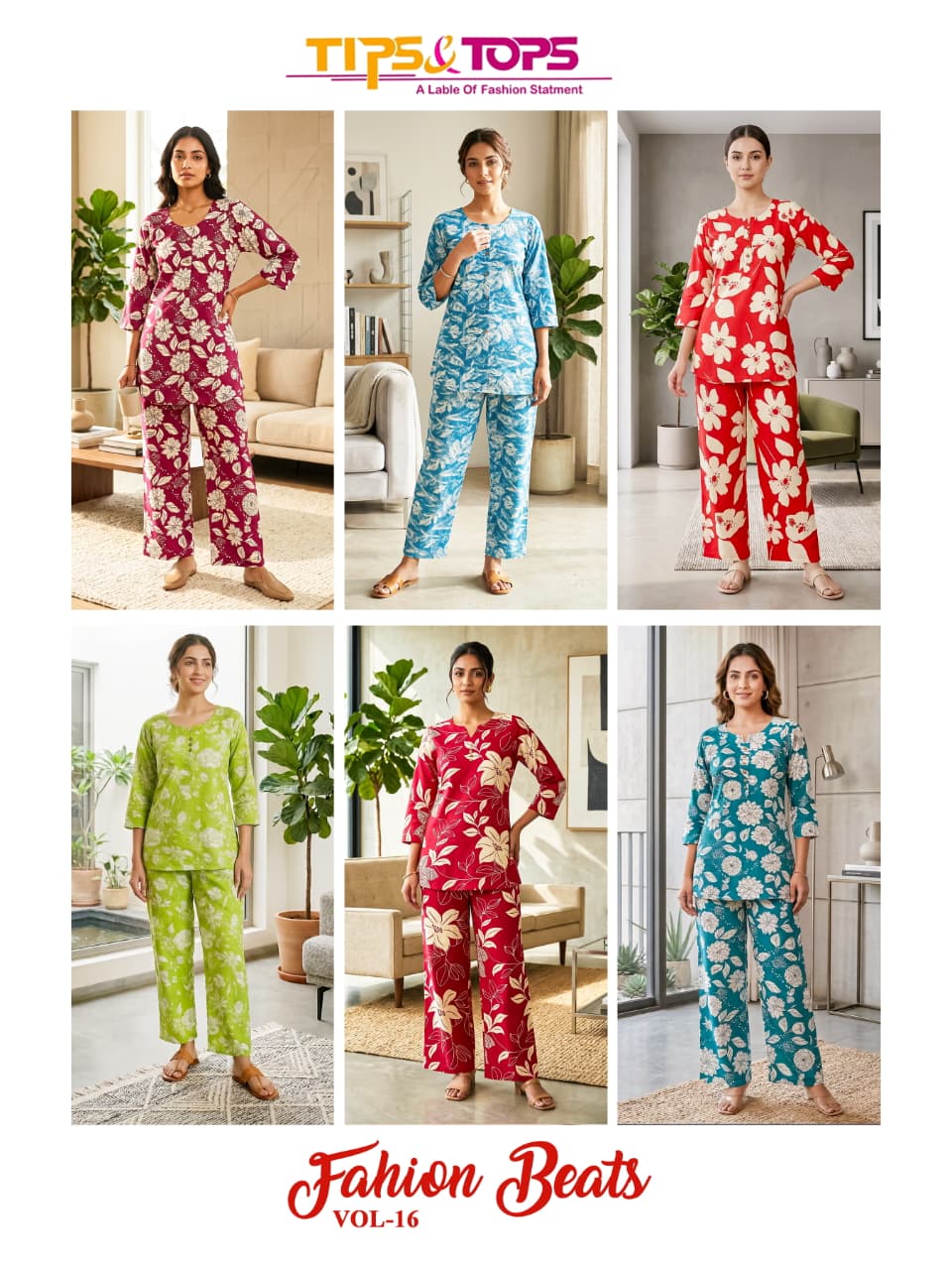 Fashion Beats Vol 16 Tips Tops Reyon Co Ord Set Supplier Ahmedabad