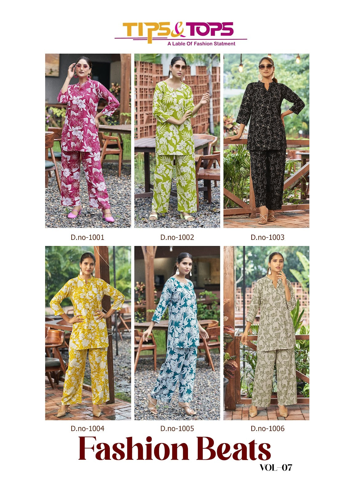 Fashion Beats Vol 7 Tips Tops Heavy Reyon Co Ord Set Exporter Gujarat