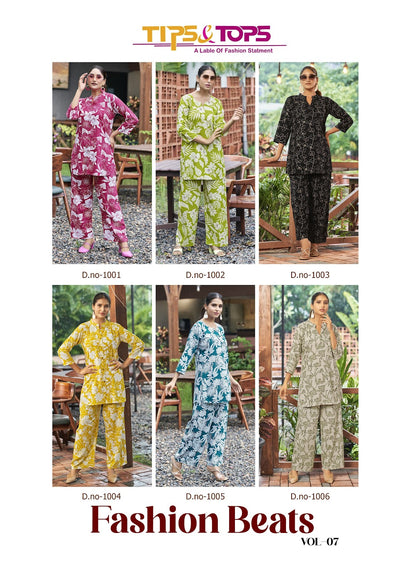 Fashion Beats Vol 7 Tips Tops Heavy Reyon Co Ord Set Exporter Gujarat