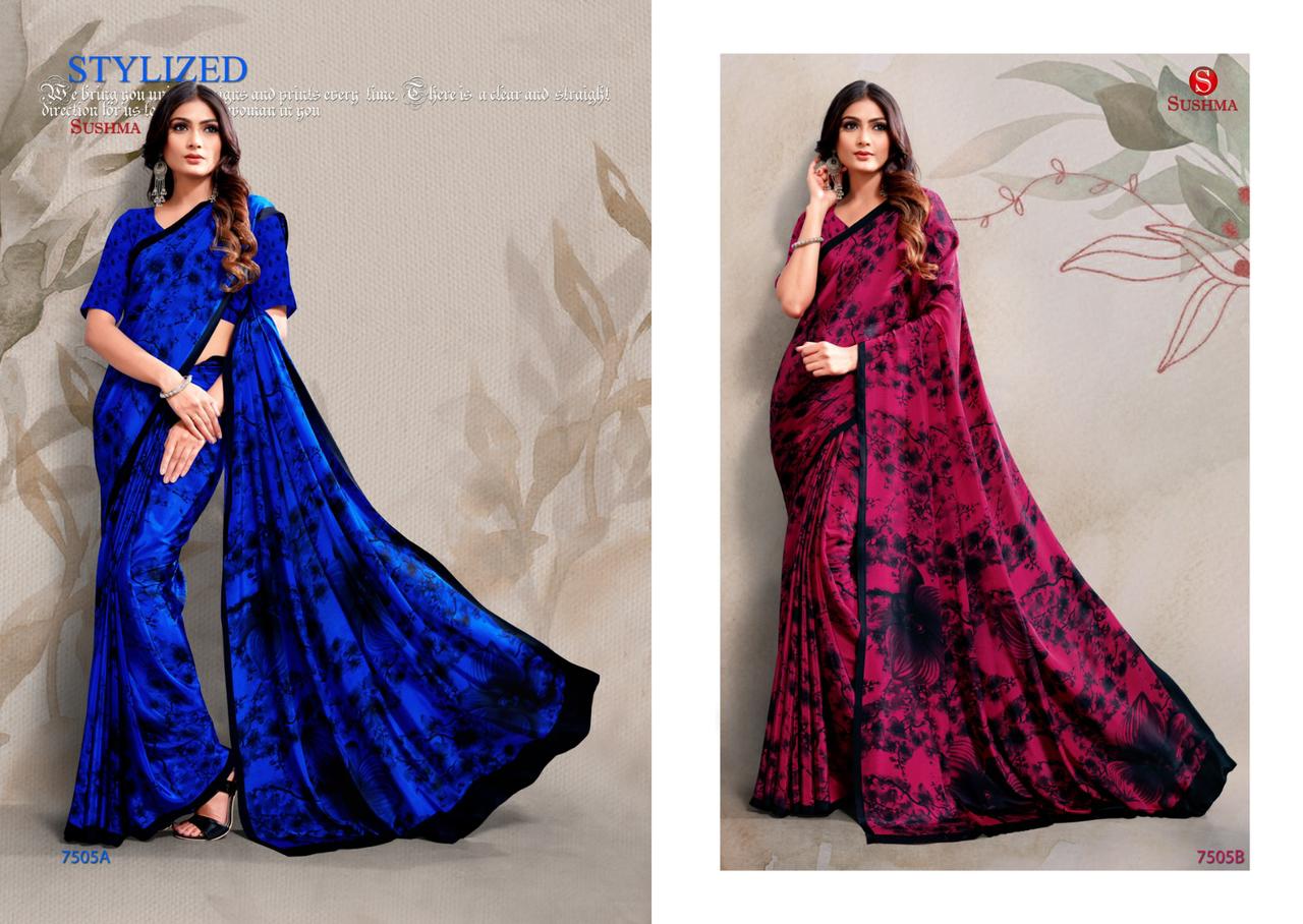 Fashion Era Sushma Crape Sarees Exporter Ahmedabad