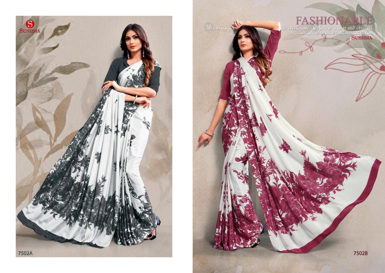 Fashion Era Sushma Crape Sarees Exporter Ahmedabad