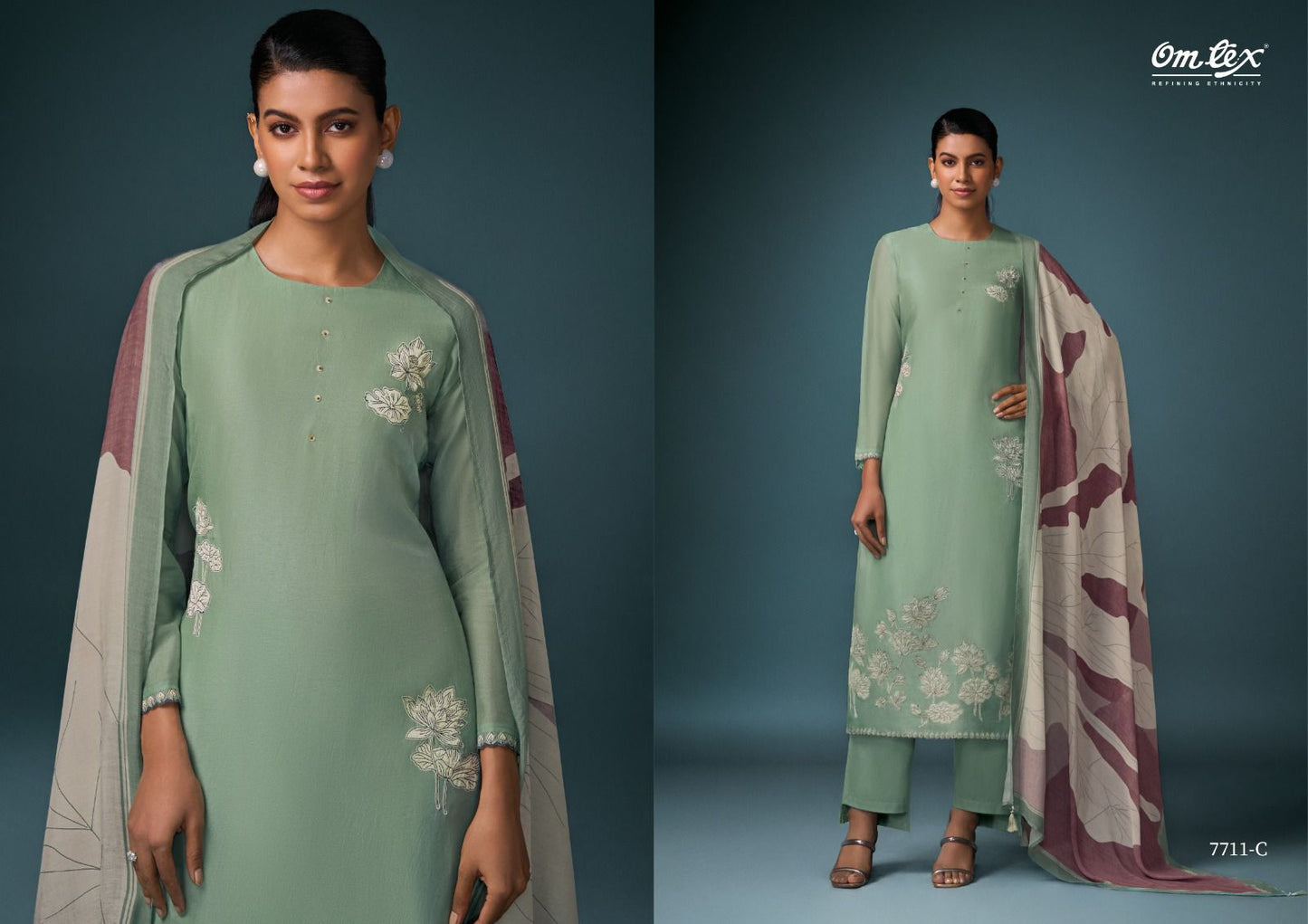 Fashion Icon Omtex Silk Pant Style Suits Supplier