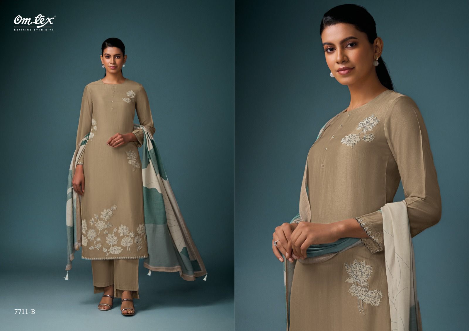 Fashion Icon Omtex Silk Pant Style Suits Supplier