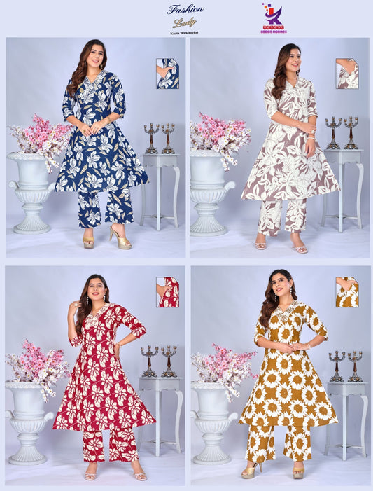Fashion Lady Mlm Kalash Lifestyle Rayon 17Kg Co Ord Set Wholesale Price