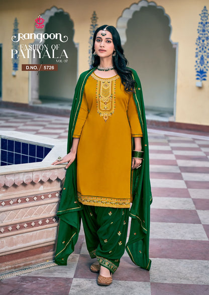 Fashion Of Patiyala Vol 37 Rangoon Jam Silk Readymade Salwar Suits Wholesaler Gujarat