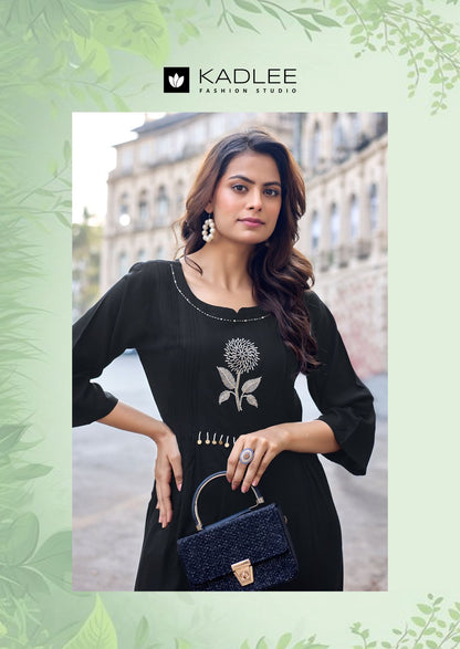 Fashion Queen Kadlee Heavy Rayon Kurti Pant Set Wholesaler Gujarat
