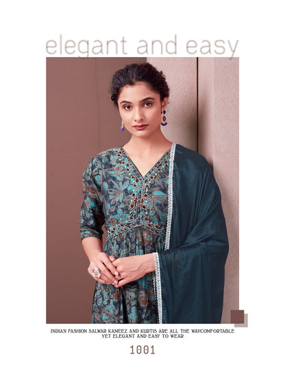 Fashion Rani Vaniska Colour Pix Modal Chanderi Readymade Anarkali Suits Supplier Gujarat