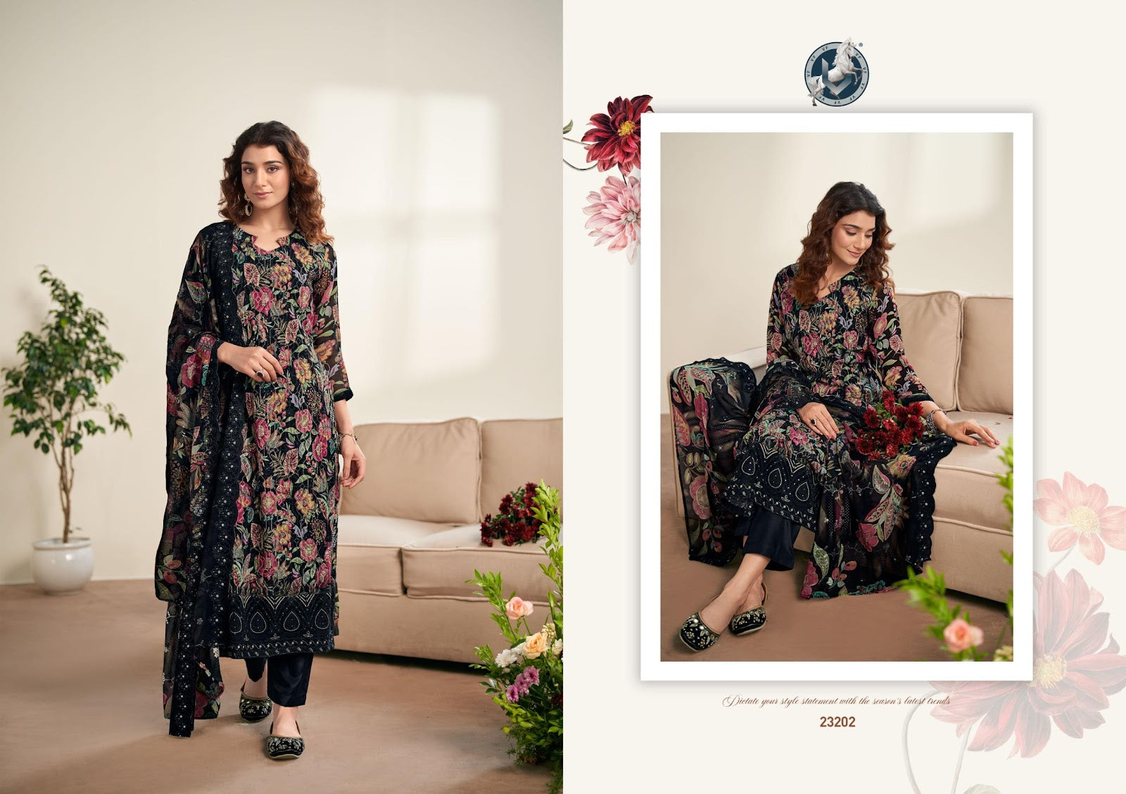 Fashion World Vol 44 Vivek Georgette Pant Style Suits Manufacturer Ahmedabad