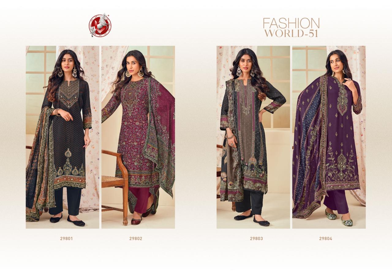 Fashion World Vol 51 Vivek Georgette Pant Style Suits Supplier Ahmedabad