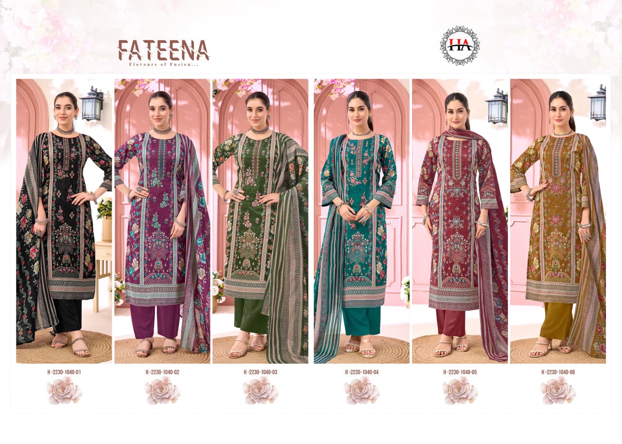 Fateena Harshit Fashion Zam Cotton Karachi Salwar Suits Supplier