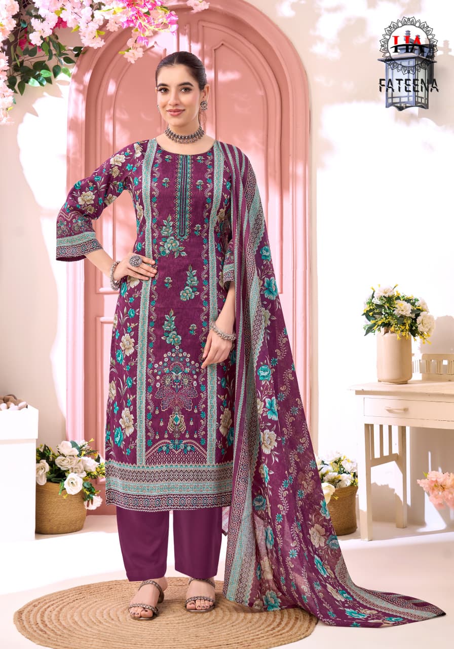 Fateena Harshit Fashion Zam Cotton Karachi Salwar Suits Supplier