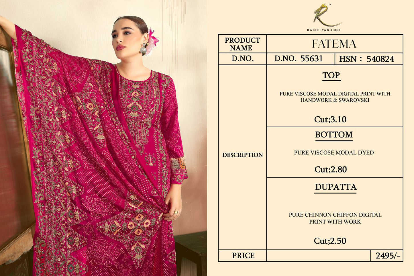 Fatema Rakhi Fashion Viscose Modal Pant Style Suits Supplier Ahmedabad