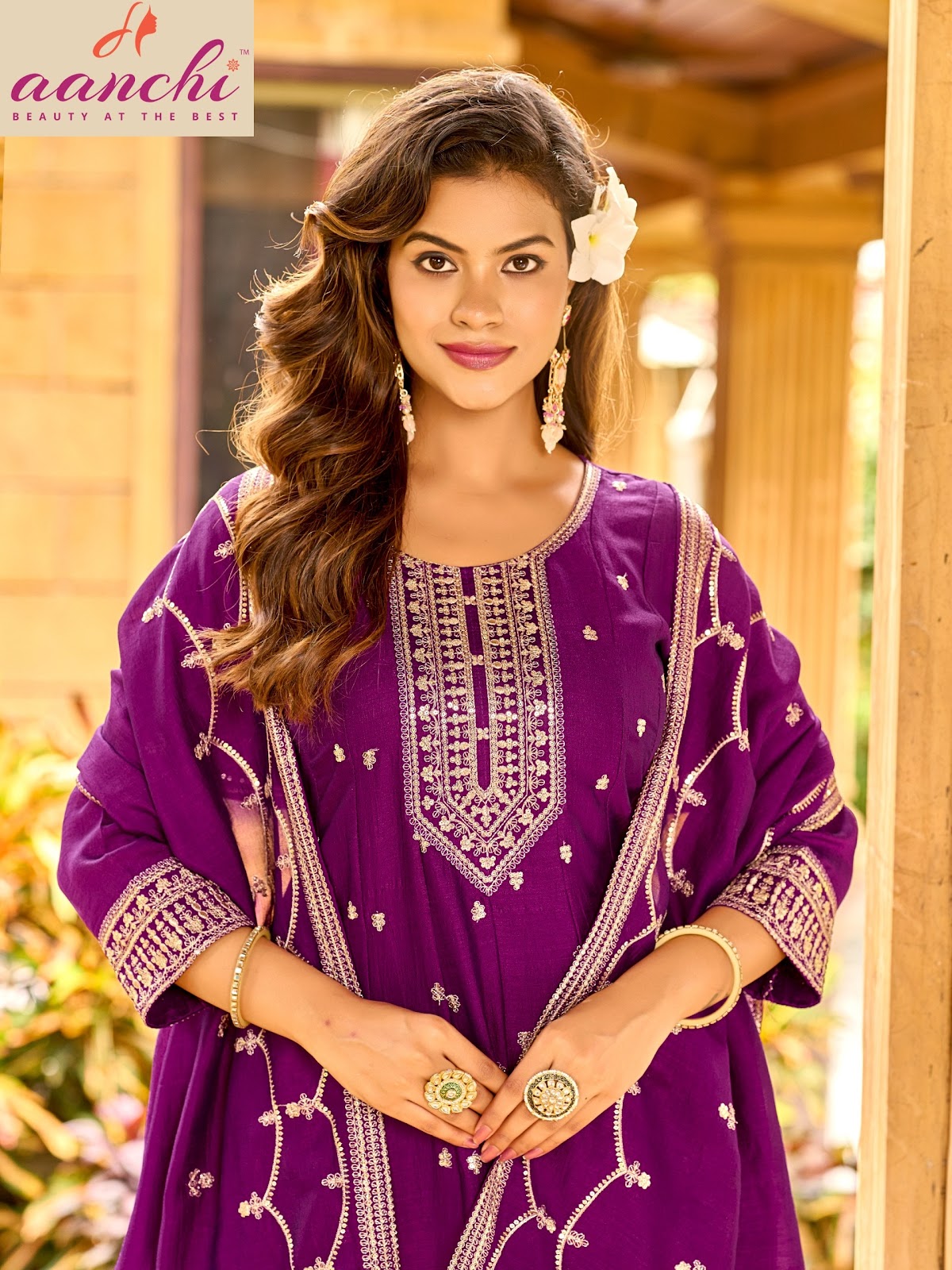 Fatima Aanchi Vichitra Silk Readymade Anarkali Suits Manufacturer Ahmedabad
