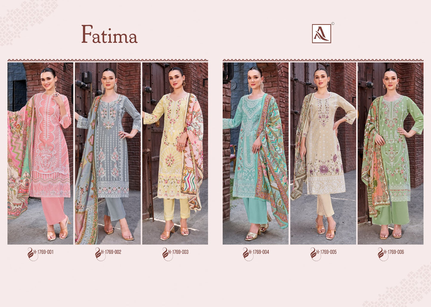 Fatima Alok Cambric Lawn Karachi Salwar Suits Exporter India