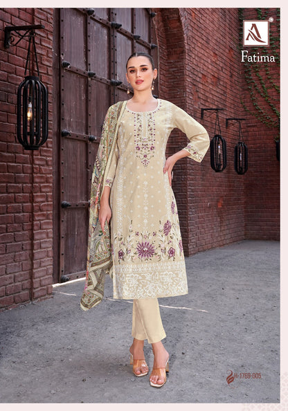 Fatima Alok Cambric Lawn Karachi Salwar Suits Exporter India