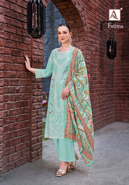 Fatima Alok Cambric Lawn Karachi Salwar Suits Exporter India