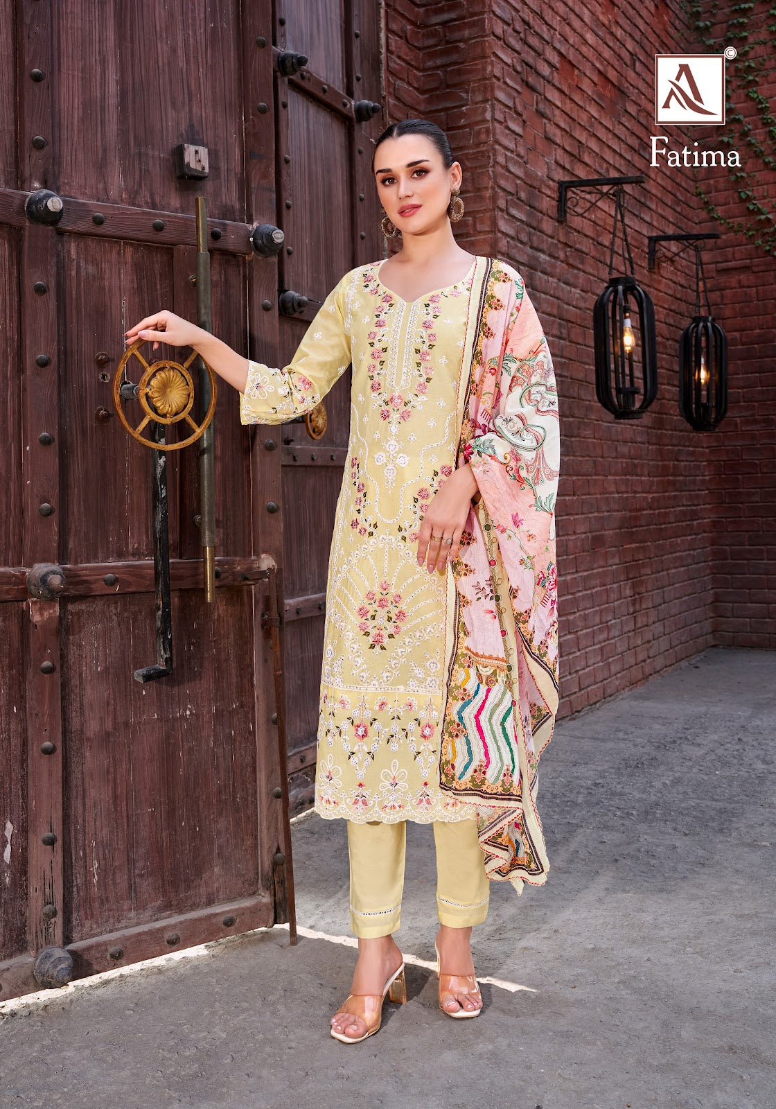Fatima Alok Cambric Lawn Karachi Salwar Suits Exporter India