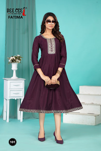 Fatima Deecee Roman Silk Anarkali Kurtis Wholesaler Gujarat