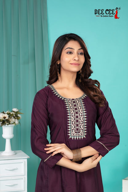 Fatima Deecee Roman Silk Anarkali Kurtis Wholesaler Gujarat