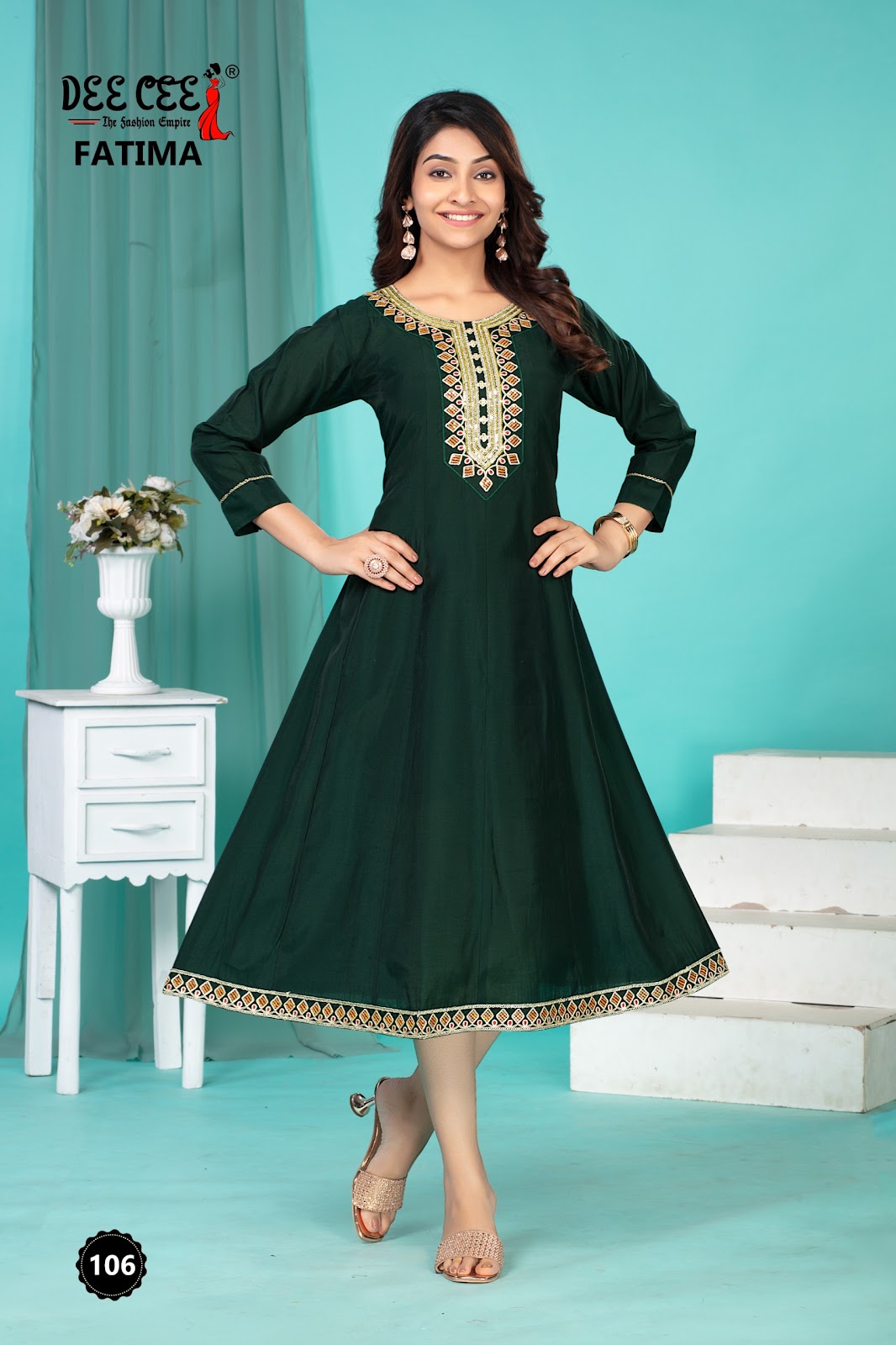 Fatima Deecee Roman Silk Anarkali Kurtis Wholesaler Gujarat