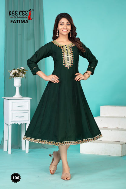 Fatima Deecee Roman Silk Anarkali Kurtis Wholesaler Gujarat