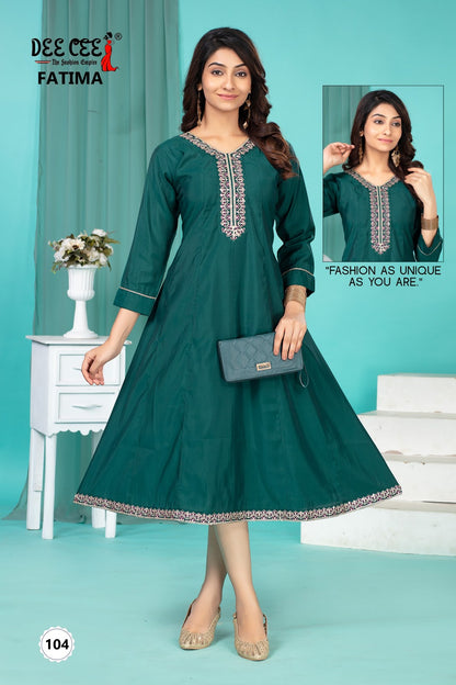 Fatima Deecee Roman Silk Anarkali Kurtis Wholesaler Gujarat