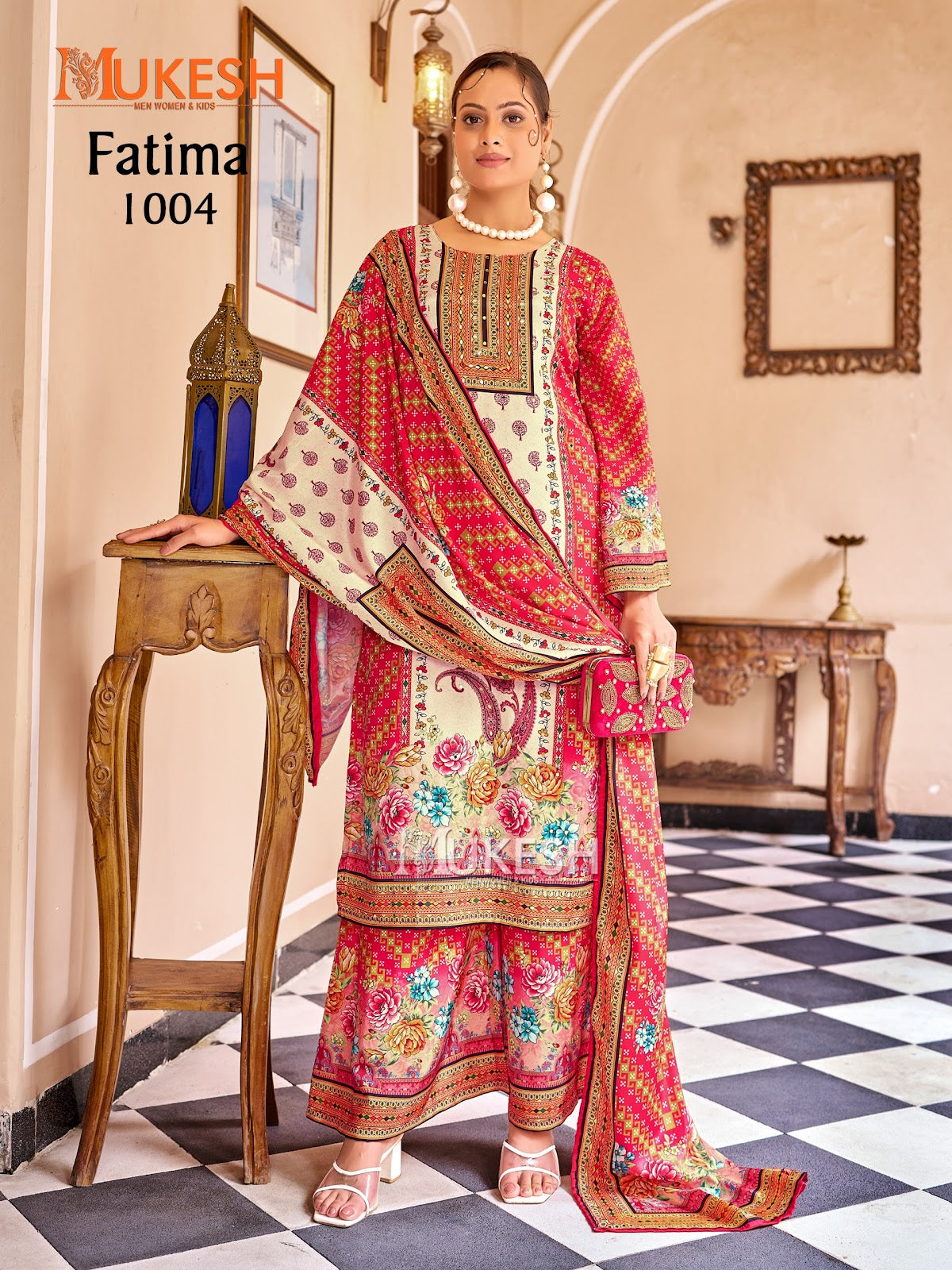 Fatima Mukesh Banwery Crape Silk Pakistani Readymade Suits Supplier