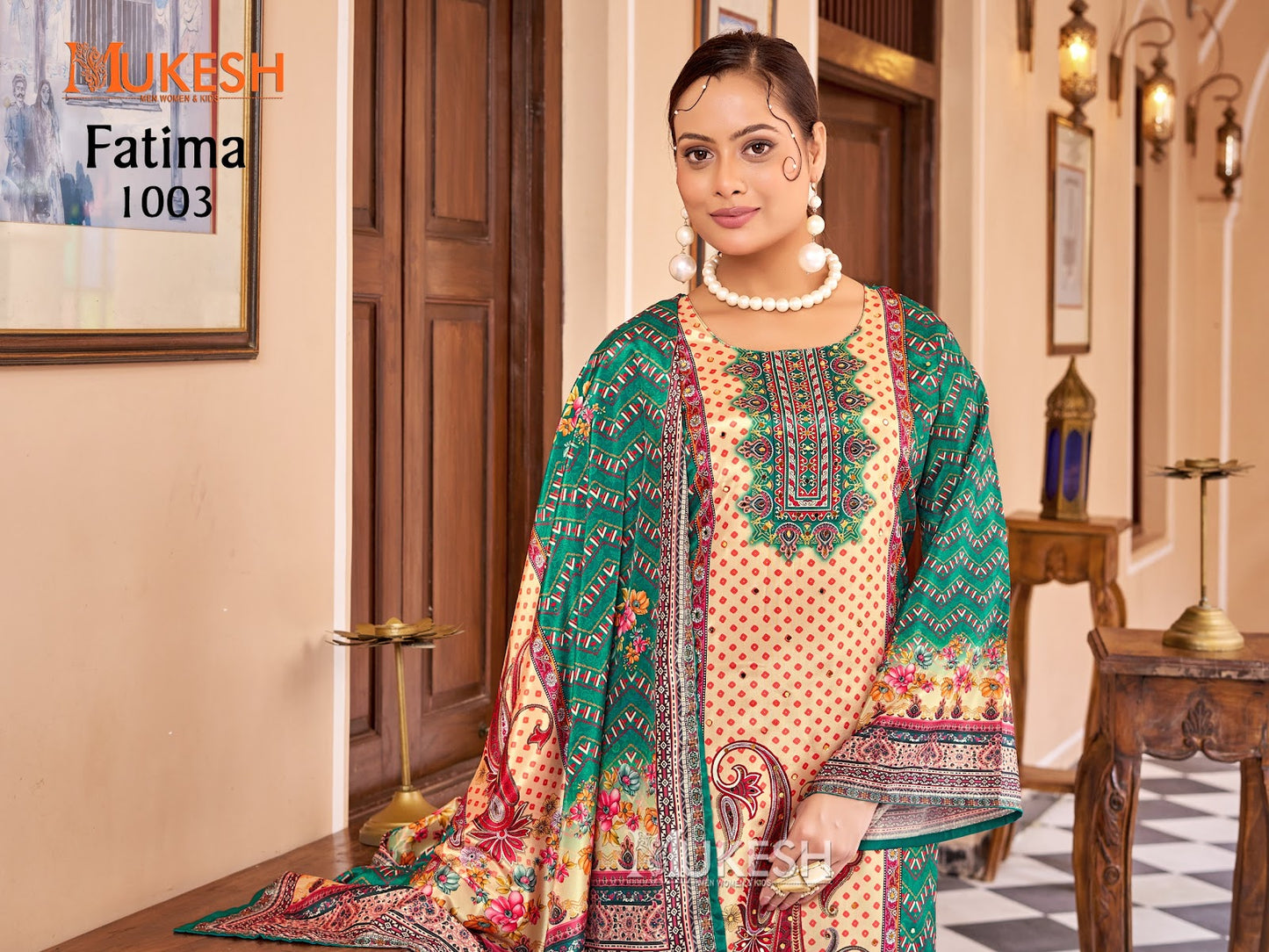 Fatima Mukesh Banwery Crape Silk Pakistani Readymade Suits Supplier
