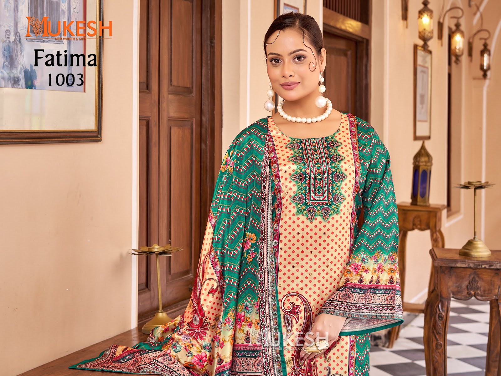 Fatima Mukesh Banwery Crape Silk Pakistani Readymade Suits Supplier