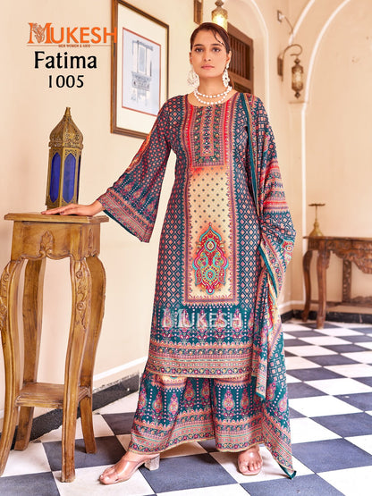 Fatima Mukesh Banwery Crape Silk Pakistani Readymade Suits Supplier