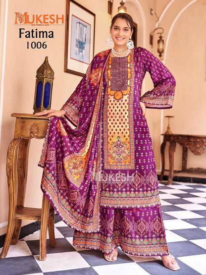 Fatima Mukesh Banwery Crape Silk Pakistani Readymade Suits Supplier